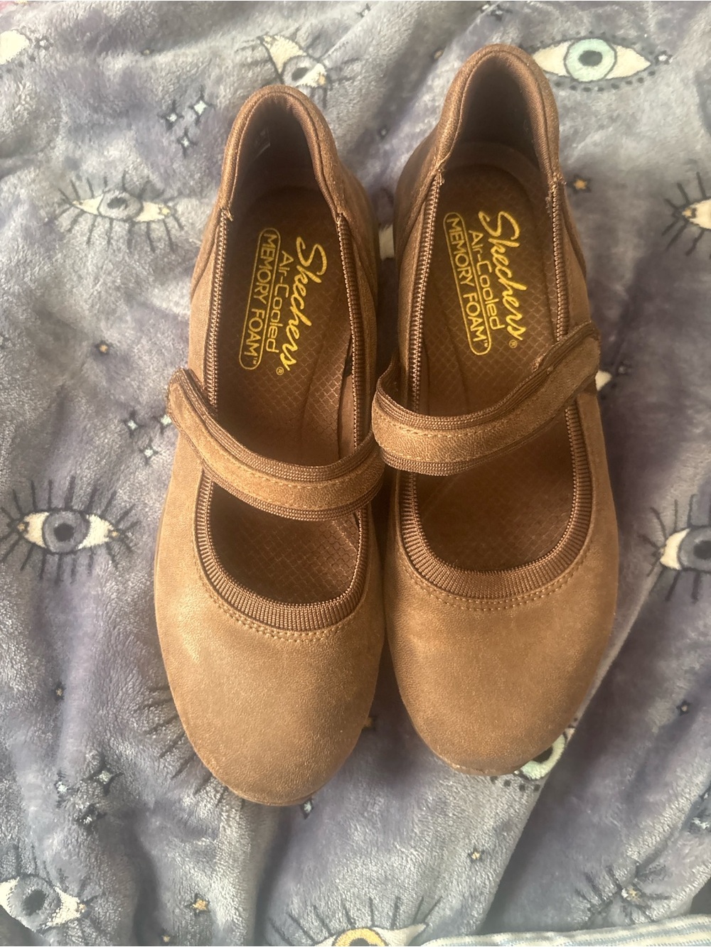 Skechers women’s Brown Mary Jane Memory Foam Slip-On Shoes
